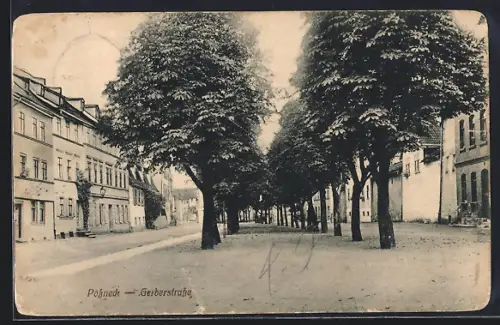 AK Pössneck, Sicht in die Gerberstrasse