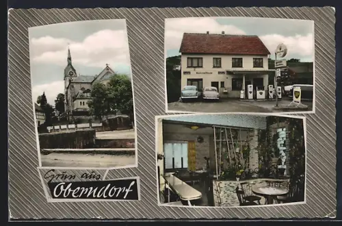 AK Oberndorf / Bad Orb, BP-Tankstelle und Gasthof M. Muthig