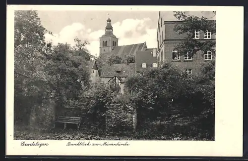 AK Gardelegen, Durchblick zur Marienkirche