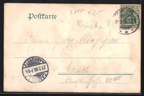 AK Schkeuditz, Wilhelmsplatz mit Strassengabelung