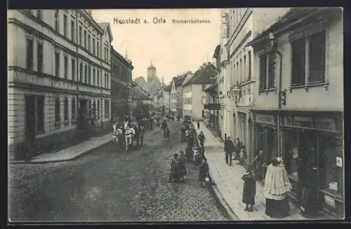 AK Neustadt a. Orla, Blick in die Bismarckstrasse