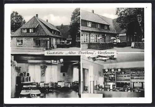 AK Grossensee /Trittau, Gaststätte Alter Dorfkrug W. Schuster mit Innenansichten