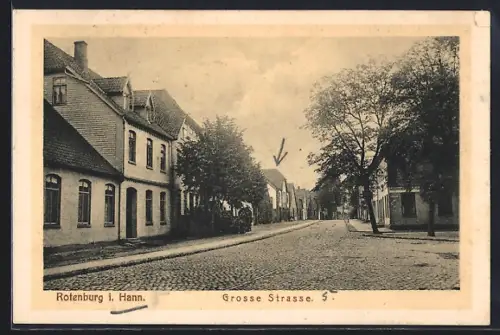 AK Rotenburg i. Hann., Grosse Strasse mit Abzweig