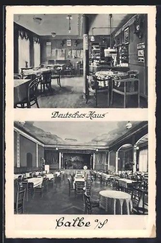 AK Calbe a. S., Gasthof Deutsches Haus, Innenansichten