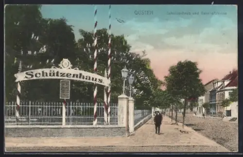 AK Güsten / Anhalt, Gasthaus Schützenhaus in der Bahnhofstrasse