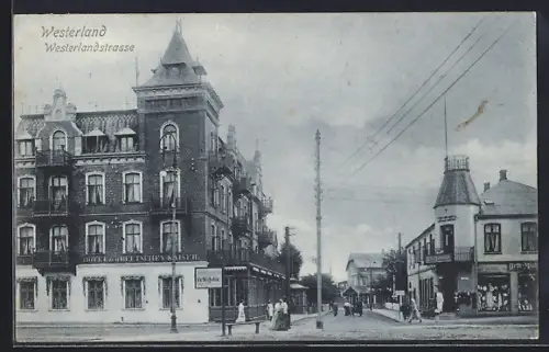 AK Westerland, Hotel zum Deutschen Kaiser in der Westerlandstrasse
