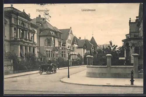 AK Hannover, Kutsche in der Lüerstrasse