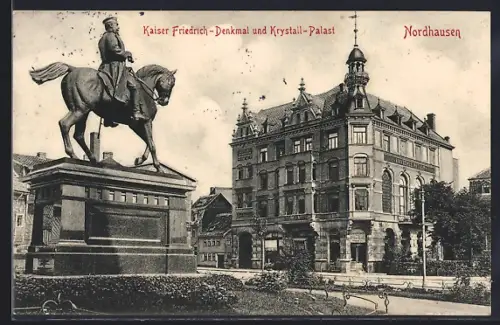 AK Nordhausen, Kaiser Friedrich-Denkmal am Krystall-Palast