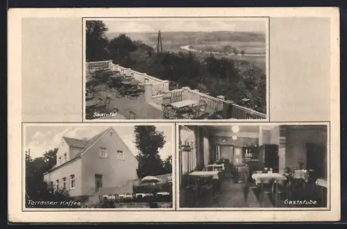 AK Leissling a. S., Terrassen-Kaffee, Saaletal, Gaststube