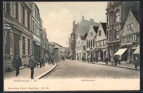 AK Itzehoe i. H., Conditorei und Cafe in der Breitestrasse