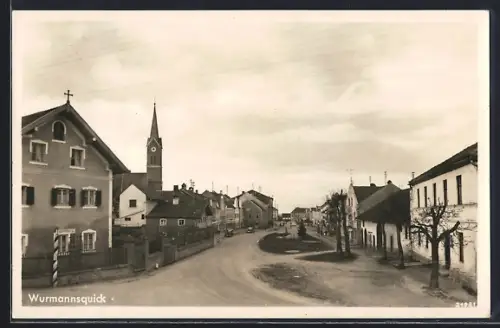 AK Wurmannsquick, Ortspartie mit Kirche
