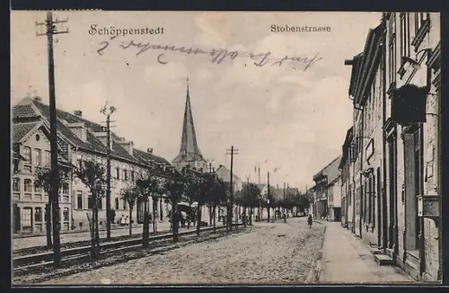 AK Schöppenstedt, Blick in die Stobenstrasse