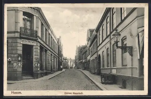 AK Husum / Nordsee, Strasse Untere Neustadt