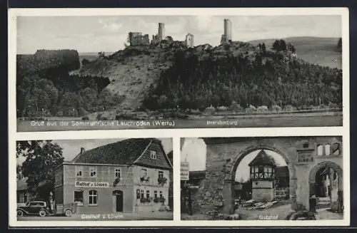 AK Lauchröden /Werra, Gasthof z. goldenen Löwen, Gutshof, Brandenburg