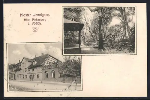 AK Wennigsen, Hotel Pinkenburg, Inh. L. Vogel, Gartenanlage