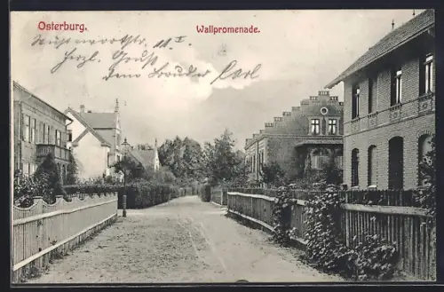 AK Osterburg, Partie an der Wallpromenade