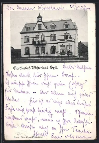 AK Westerland /Sylt, Hotel-Pension Janssen von 1902