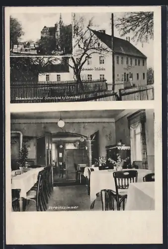 AK Schönfeld / Dresden, Gasthaus zur Schmiedeschänke, Vereinszimmer