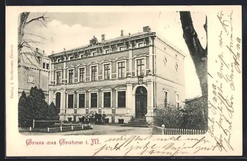 AK Grabow i. M., Kaiserliches Postamt, Totalansicht