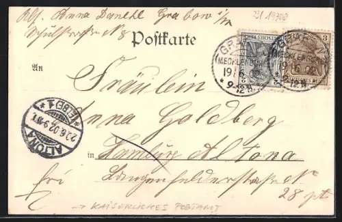 AK Grabow i. M., Kaiserliches Postamt, Totalansicht