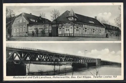 AK Hohenwarte, Restaurant und Café Landhaus, Bes. Carl Köppe, Brücke