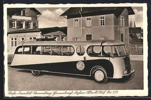 AK Dahme /Mark, Büssing-Bus der Reise Omnibus-Vermietung Himmenbrinck
