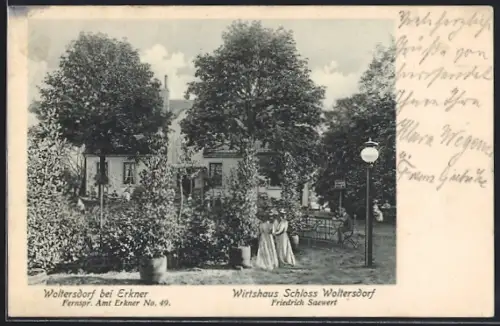 AK Woltersdorf / Mark, Gasthaus Schloss Woltersdorf, von Friedrich Saewert