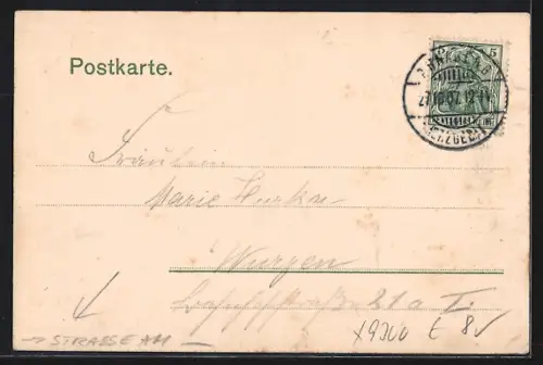 AK Annaberg i. Erzgeb., Strasse am Fleischerplatz, alte Hauptwache, Colonialwaren-Handlung von Carl Schäf, Gasthof