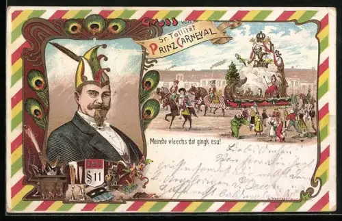 Lithographie Köln, Prinz Carneval, Ferd. Kraus, Fasching 1903