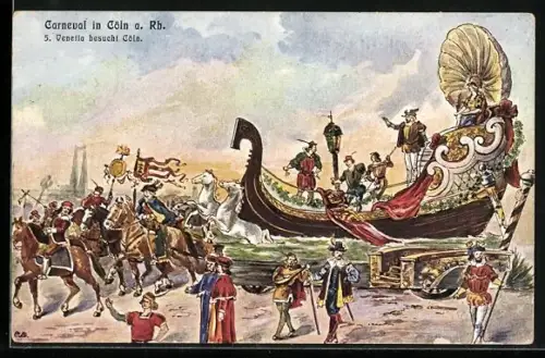 Künstler-AK Köln a. Rh., Venetia besucht Köln, Karneval