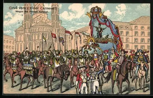Künstler-AK Köln, Wagen des Prinzen Karneval