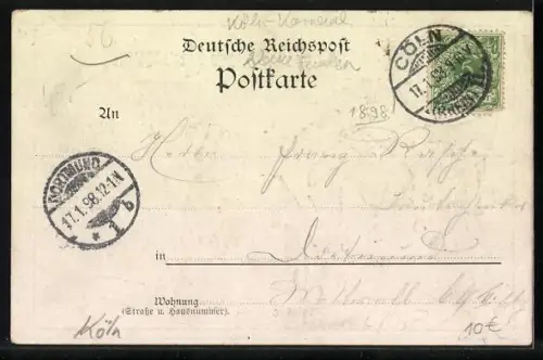 Künstler-AK Köln, Funkenartillerie stopft das Geschütz, Spruch