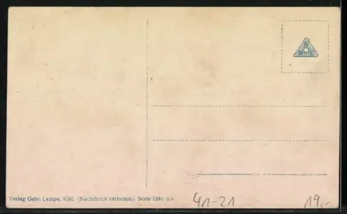 AK Kriegsschiff S.M.S. Berlin im Wasser, Reichskriegsflagge und Berliner Wappen