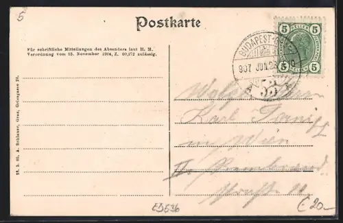 AK Nestelbach bei Graz, Simon Binders Gasthaus, K. k. Postamt