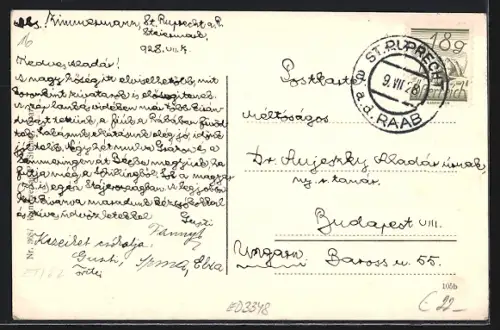 AK St. Ruprecht a. d. Raab, Strassenpartie mit Kirche und Passanten