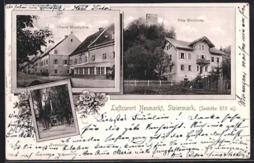 AK Neumarkt /Steiermark, Villa Buchberg, Oberer Marktplatz