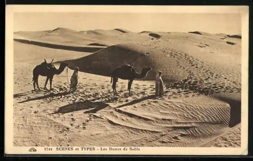 AK Les Dunes de Sable, Béduines, Chameaux