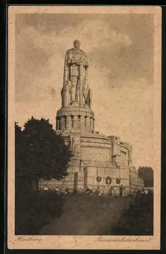 AK Hamburg-St.Pauli, Bismarckdenkmal