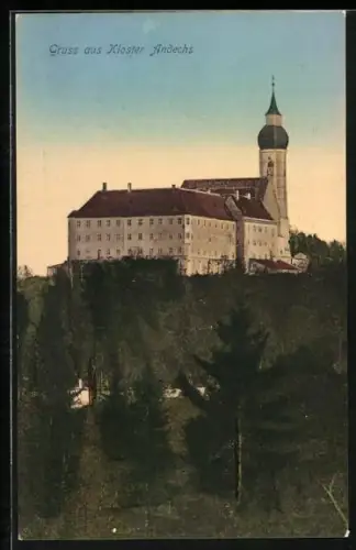 AK Andechs, Blick auf das Kloster