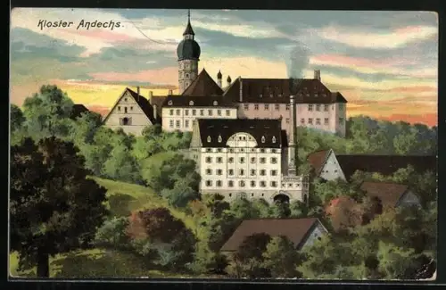 Künstler-AK Andechs, Kloster Andechs