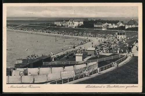 AK Büsum i. Holst, Südstrand vom Leuchtturm gesehen