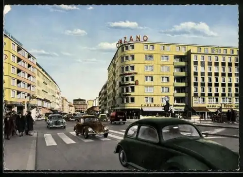 AK Braunschweig, Steinweg, Blick auf das Staats-Theater