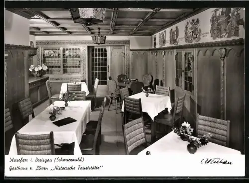 AK Staufen im Breisgau, Gasthaus zum Löwen, Historische Fauststätte