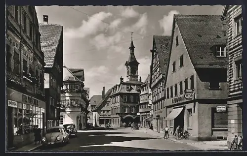 AK Aalen / Würrt., Hauptstrasse mit Geschäften
