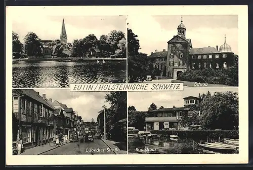 AK Eutin, Schloss, Stadtbucht, Bootshaus, Lübecker Strasse