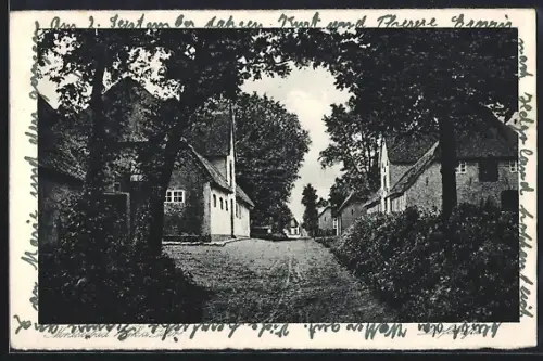 AK Wyk a. Föhr, Blick in die Dorfstrasse