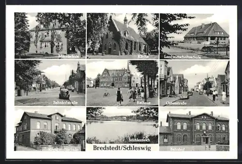 AK Bredstedt, Bahnhofstrasse, Osterstrasse, Kreisberufsschule und weitere Sehenswürdigkeiten