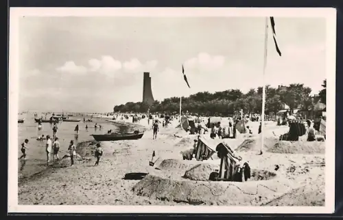 AK Laboe, Strandszene mit Badegästen