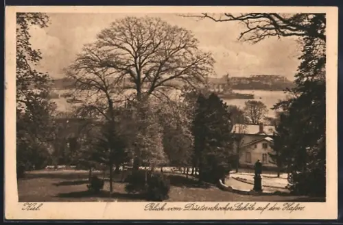 AK Kiel, Blick vom Düsternbrooker Gehölz auf den Hafen