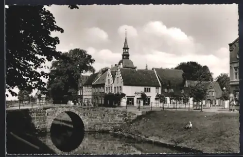 AK Friedrichstadt /Eider, Blick auf die ev. Kirche